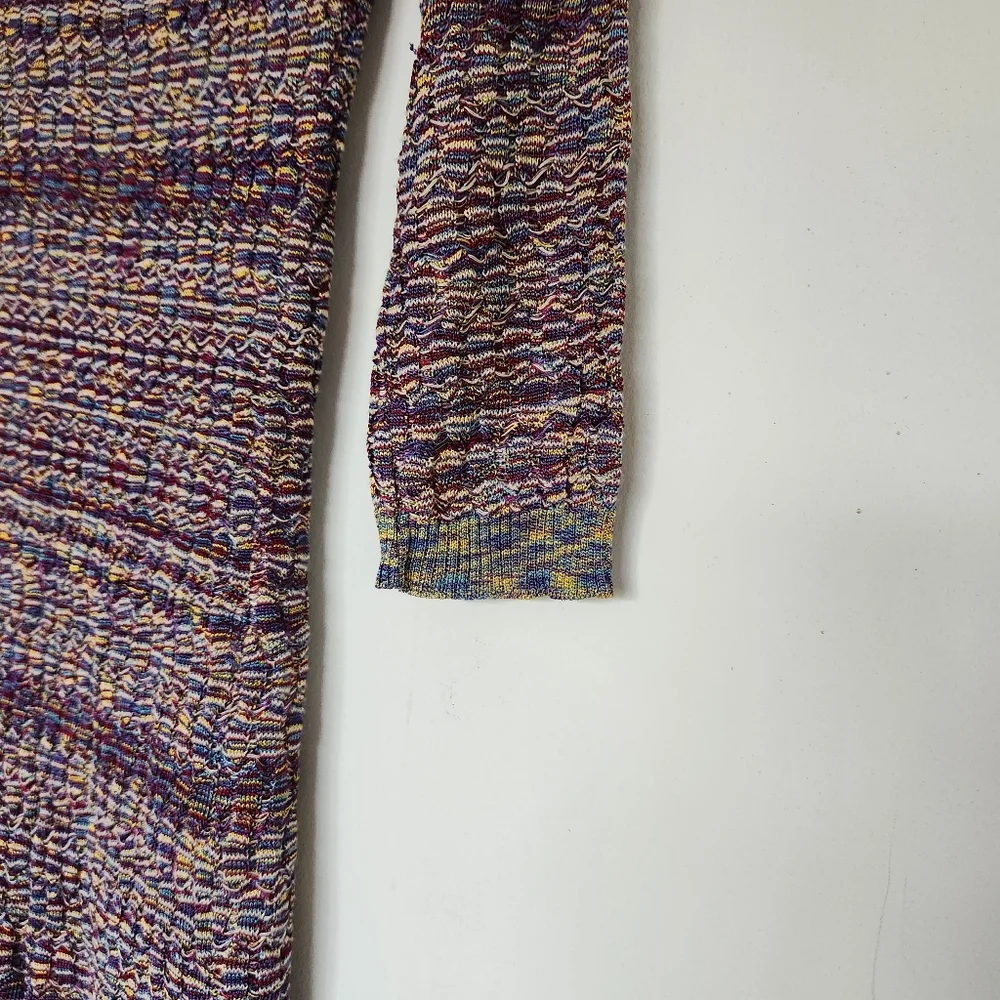 Free People Sunrise Knit Sweater Stretchy Mini Dress Purple Raven Combo Bodycon - Picture 7 of 16